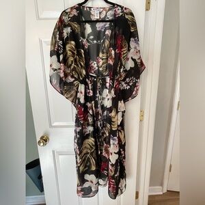 Walter Baker Tulum Flowy Sheer Floral Kimono or Coverup - O/S